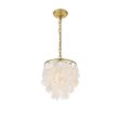 Living District Selene 1-Light Mid-Century Metal Pendant in Brass and White