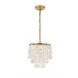 Living District Selene 1-Light Mid-Century Metal Pendant in Brass and White