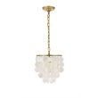 Living District Selene 1-Light Mid-Century Metal Pendant in Brass and White