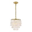 Living District Selene 1-Light Mid-Century Metal Pendant in Brass and White