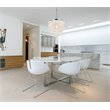 Living District Selene 1-Light Mid-Century Metal Pendant in Chrome and White