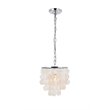 Living District Selene 1-Light Mid-Century Metal Pendant in Chrome and White