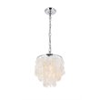 Living District Selene 1-Light Mid-Century Metal Pendant in Chrome and White