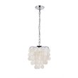 Living District Selene 1-Light Mid-Century Metal Pendant in Chrome and White