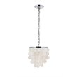 Living District Selene 1-Light Mid-Century Metal Pendant in Chrome and White