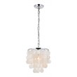 Living District Selene 1-Light Mid-Century Metal Pendant in Chrome and White