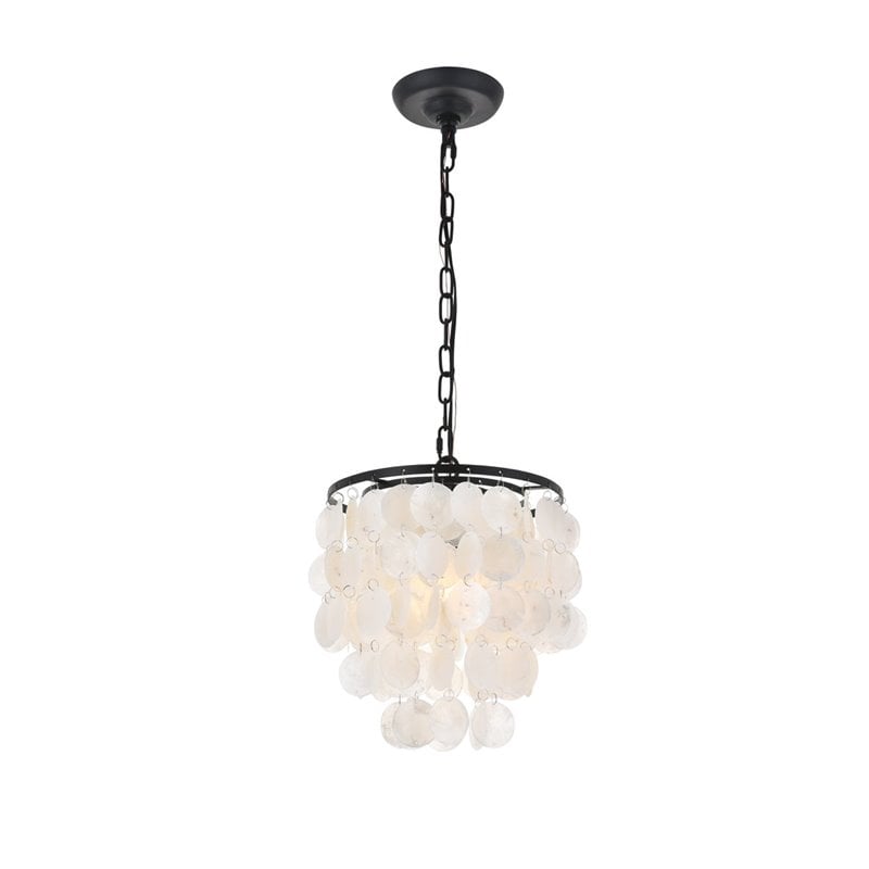 Living District Selene 1-Light Mid-Century Metal Pendant in Black and White