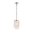 Living District Selene 1-Light Mid-Century Metal Pendant in Chrome/White