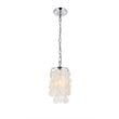Living District Selene 1-Light Mid-Century Metal Pendant in Chrome/White