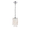 Living District Selene 1-Light Mid-Century Metal Pendant in Chrome/White