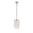 Living District Selene 1-Light Mid-Century Metal Pendant in Chrome/White