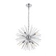 Living District Timber 8-Light Mid-Century Metal Pendant in Chrome