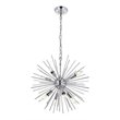 Living District Timber 8-Light Mid-Century Metal Pendant in Chrome