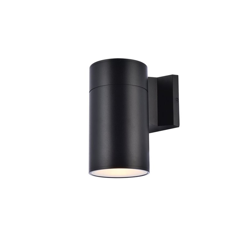 Living District Raine 1-Light Modern Aluminum Outdoor Wall Light - Black