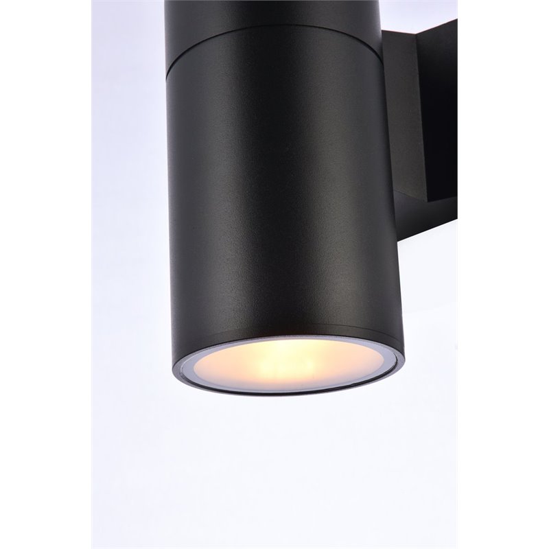 Living District Raine 1-Light Modern Aluminum Outdoor Wall Light - Black