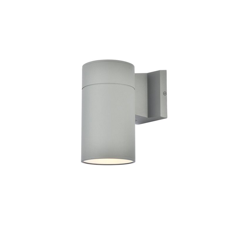 Living District Raine 1-Light Modern Aluminum Outdoor Wall Light - Silver