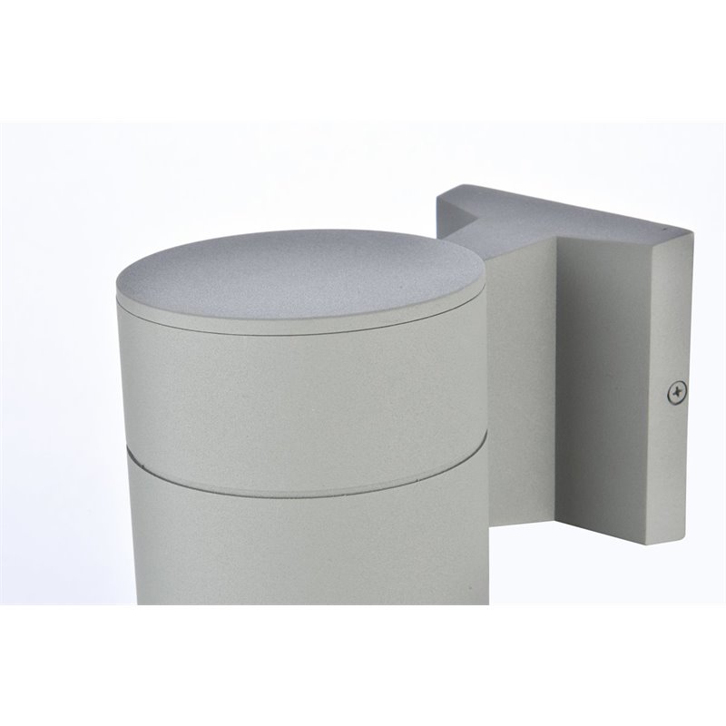 Living District Raine 1-Light Modern Aluminum Outdoor Wall Light - Silver
