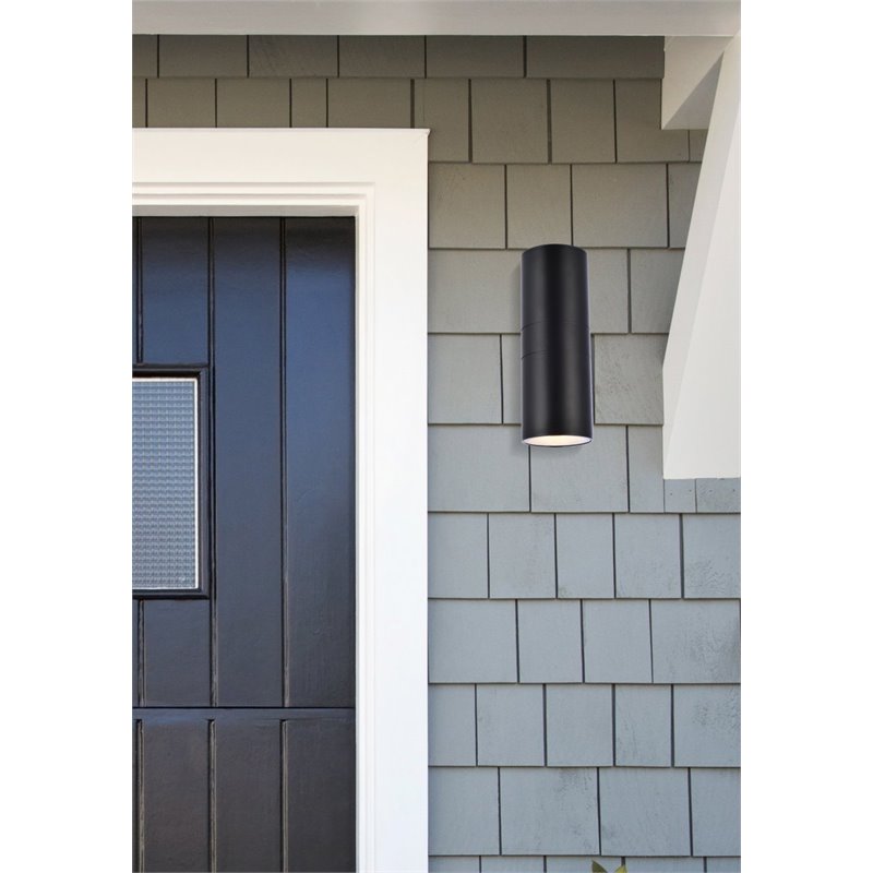 Living District Raine 1-Light Aluminum Outdoor Wall Light - Black