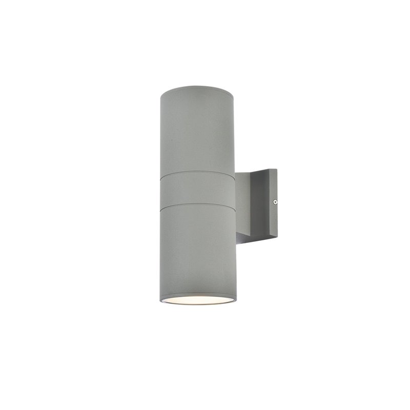 Living District Raine 1-Light Modern Aluminum Outdoor Wall Light in Silver