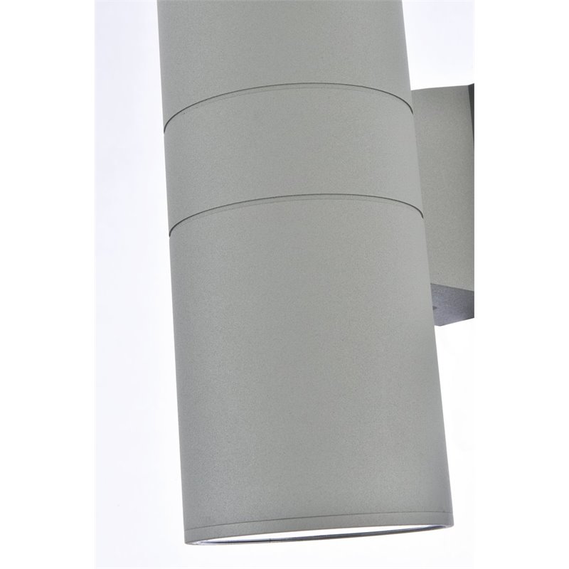 Living District Raine 1-Light Modern Aluminum Outdoor Wall Light in Silver