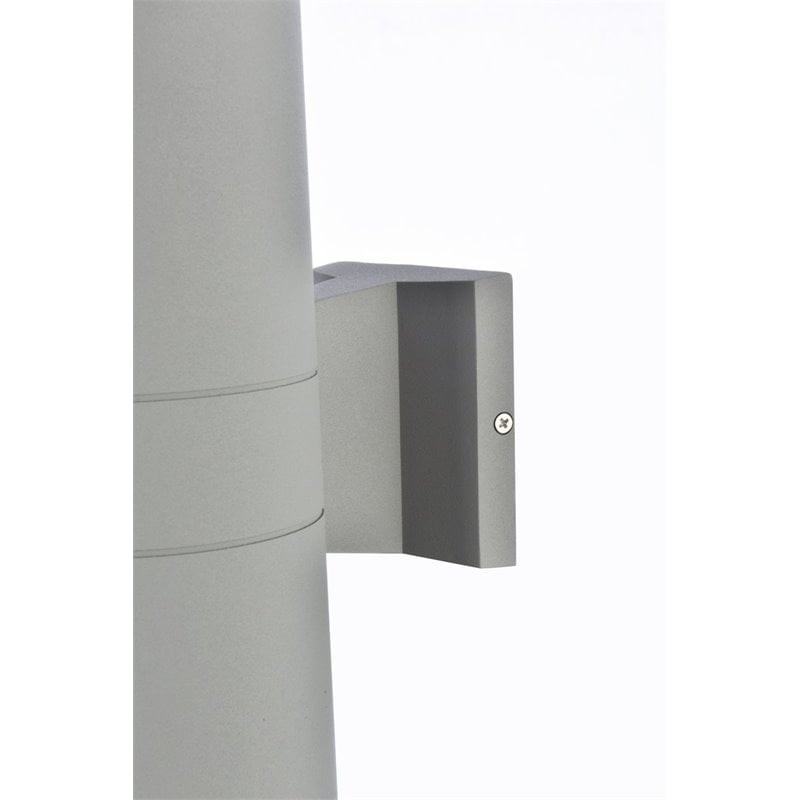 Living District Raine 1-Light Modern Aluminum Outdoor Wall Light in Silver