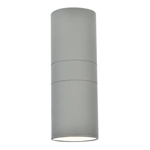 living district raine 1-light modern aluminum outdoor wall light in silver