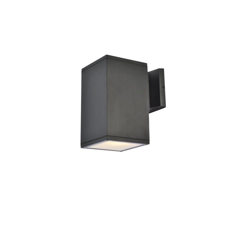 Living District Raine 1-Light Modern Aluminum Outdoor Wall Light in Black