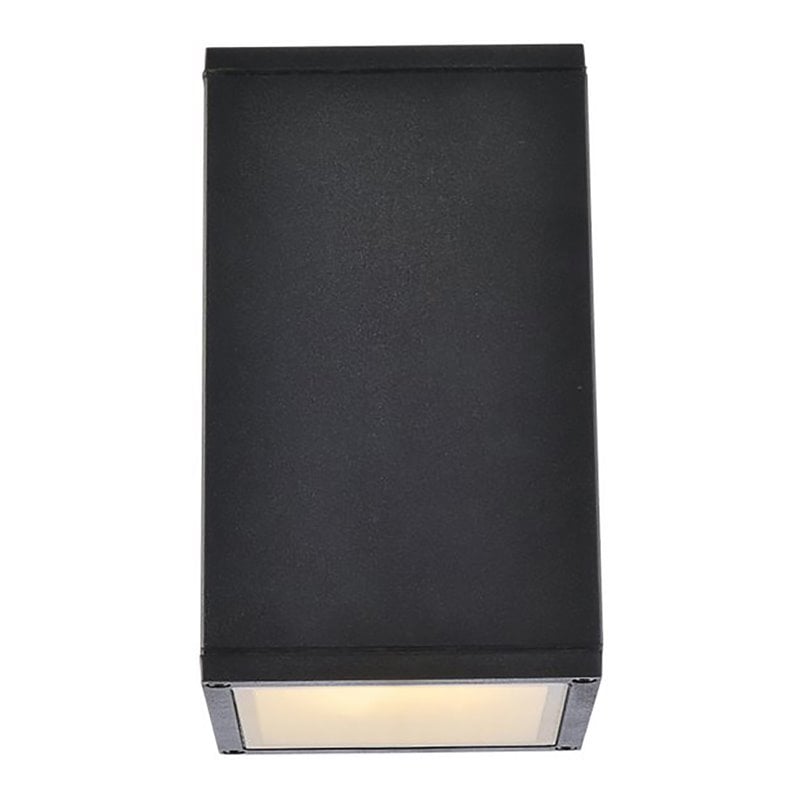 Living District Raine 1-Light Modern Aluminum Outdoor Wall Light in Black