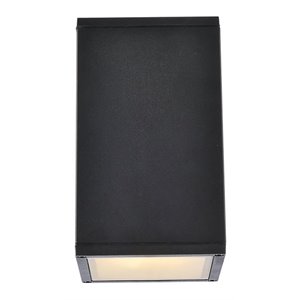 Living District Raine 1-Light Modern Aluminum Outdoor Wall Light in Black