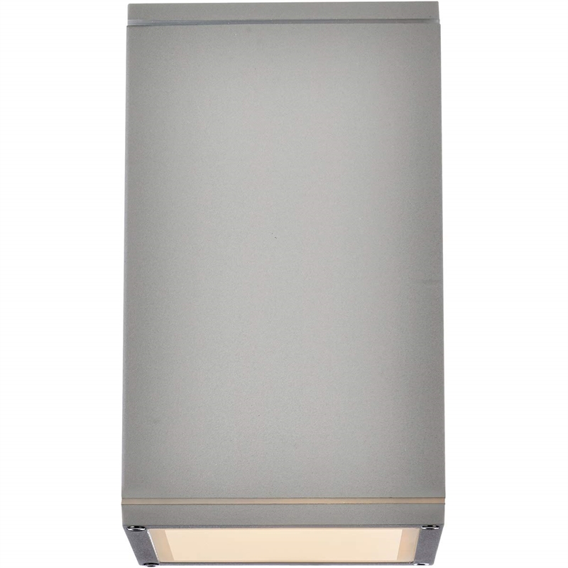 Living District Raine 1-Light Modern Aluminum Outdoor Wall Light in Silver