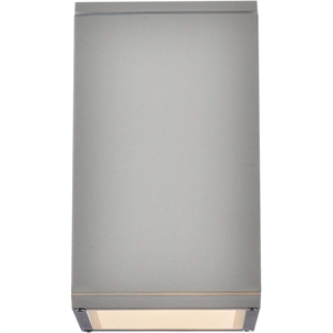 Living District Raine 1-Light Modern Aluminum Outdoor Wall Light in Silver