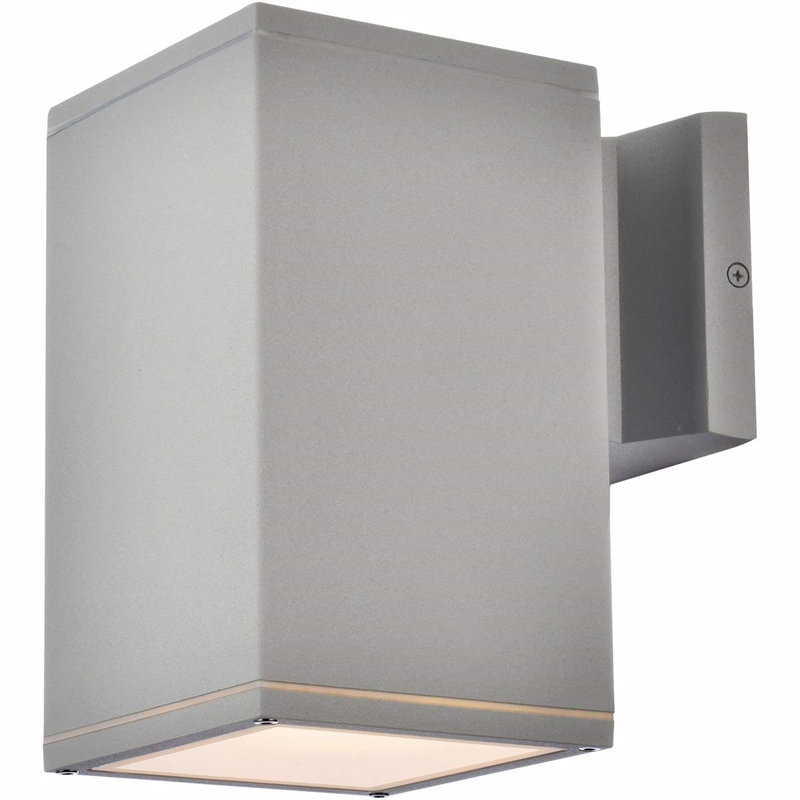 Living District Raine 1-Light Modern Aluminum Outdoor Wall Light in Silver