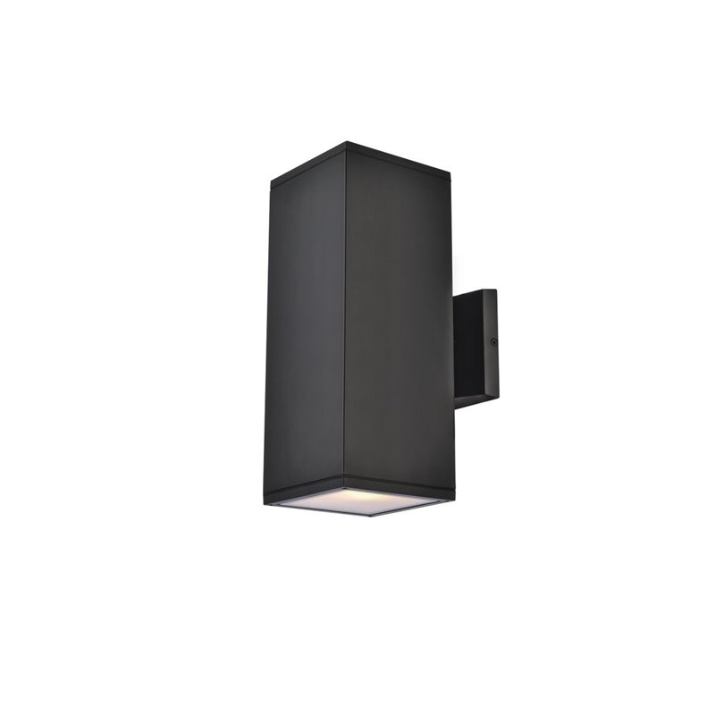 Living District Raine 1-Light Aluminum Outdoor Wall Light in Black Finish