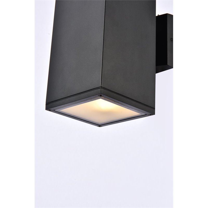 Living District Raine 1-Light Aluminum Outdoor Wall Light in Black Finish