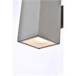 Living District Raine 1-Light Modern Aluminum Outdoor Wall Light in Silver