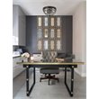 Living District Taye 2-Light Mid-Century Metal Flush Mount in Matte Black/Clear