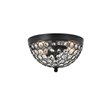 Living District Taye 2-Light Mid-Century Metal Flush Mount in Matte Black/Clear