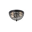 Living District Taye 2-Light Mid-Century Metal Flush Mount in Matte Black/Clear