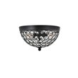 Living District Taye 2-Light Mid-Century Metal Flush Mount in Matte Black/Clear