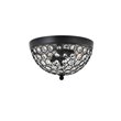 Living District Taye 2-Light Mid-Century Metal Flush Mount in Matte Black/Clear