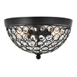 Living District Taye 2-Light Mid-Century Metal Flush Mount in Matte Black/Clear