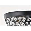 Living District Taye 3-Light Metal & Crystal Flush Mount in Matte Black/Clear