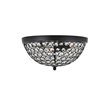 Living District Taye 3-Light Metal & Crystal Flush Mount in Matte Black/Clear