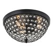 Living District Taye 3-Light Metal & Crystal Flush Mount in Matte Black/Clear