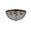 Living District Taye 4-Light Metal & Crystal Flush Mount in Matte Black/Clear