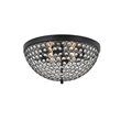 Living District Taye 4-Light Metal & Crystal Flush Mount in Matte Black/Clear