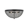 Living District Taye 4-Light Metal & Crystal Flush Mount in Matte Black/Clear