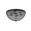 Living District Taye 4-Light Metal & Crystal Flush Mount in Matte Black/Clear