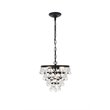Living District Kora 3-Light Mid-Century Metal Pendant in Black and Clear