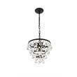 Living District Kora 3-Light Mid-Century Metal Pendant in Black and Clear